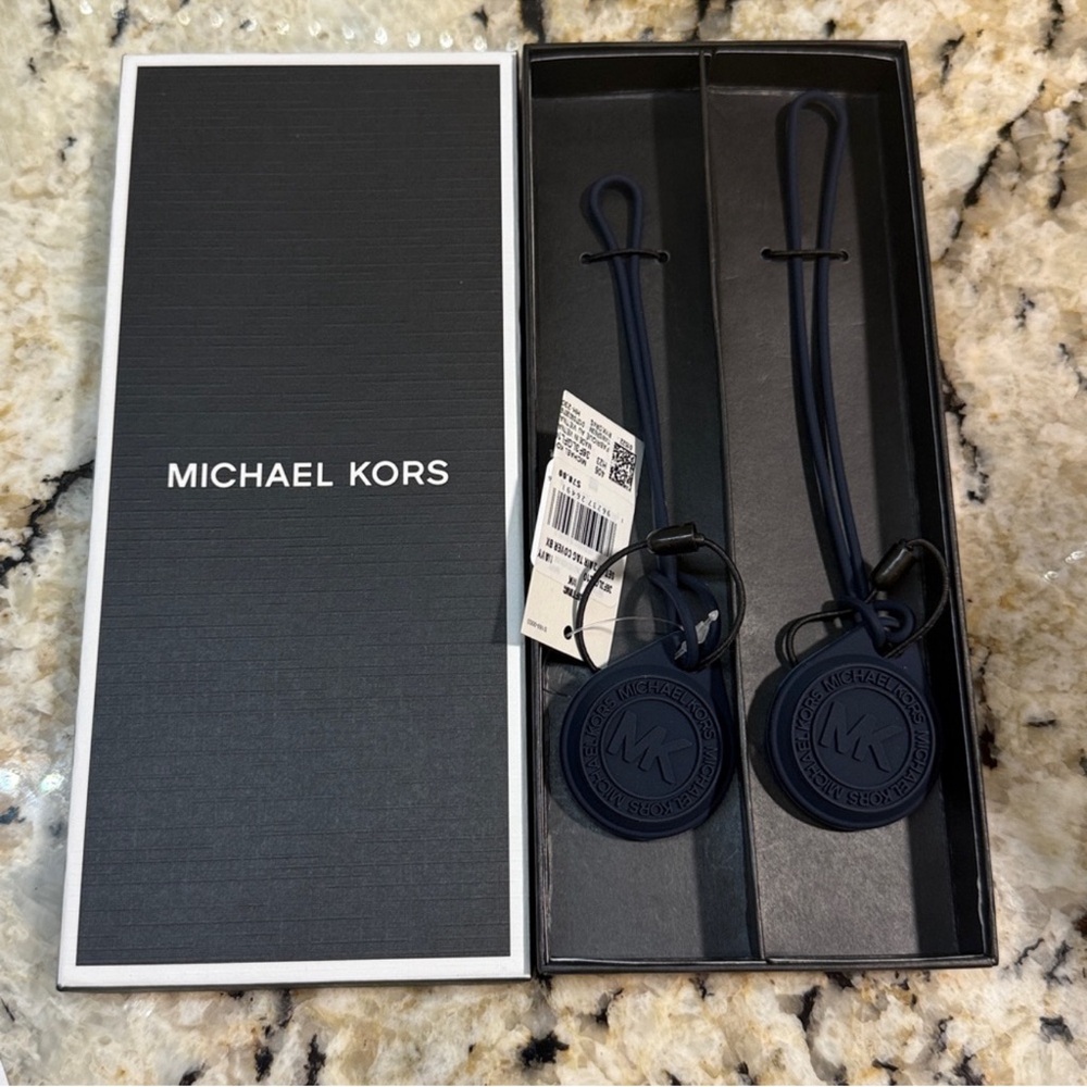Michael Kors NWT Navy Blue Air Tag Holders NIB